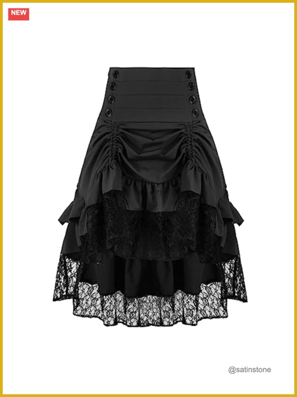 Pirate Steampunk High Low Lace Skirt Gothic Renaissance Cosplay